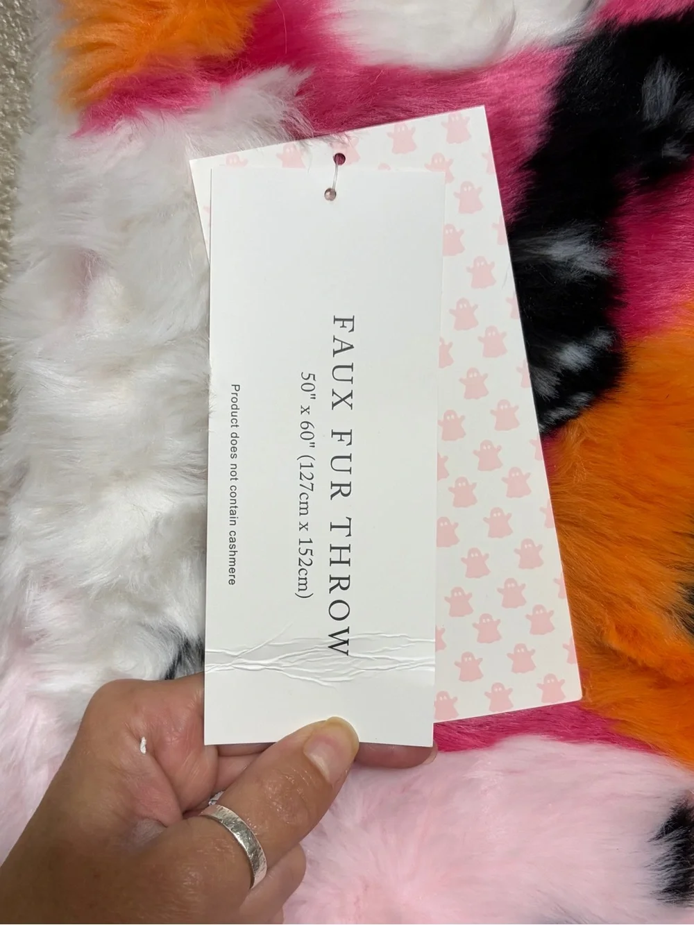 NEW Cupcakes & Cashmere Plush Reversible Halloween Faux Fur Cozy Throw Blanket